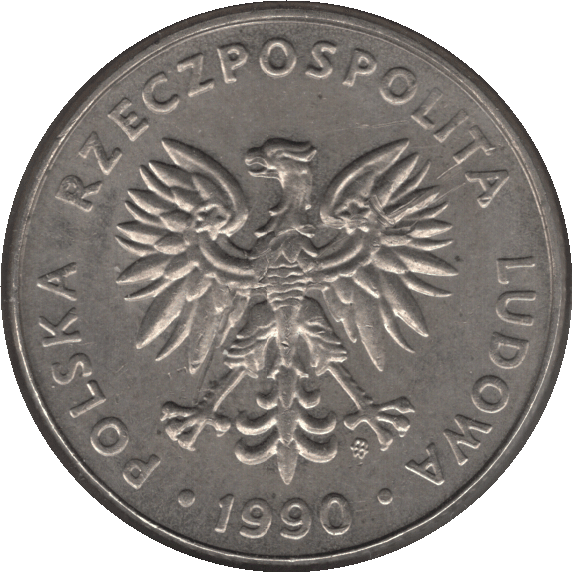 1990 Poland 20 Zlotys Coin (Y# 153.2 ParM# 255 Schn# 184 Fischer Po# OB080)