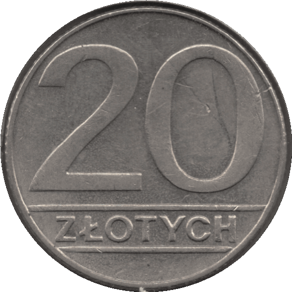 1990 Poland 20 Zlotys Coin (Y# 153.2 ParM# 255 Schn# 184 Fischer Po# OB080)