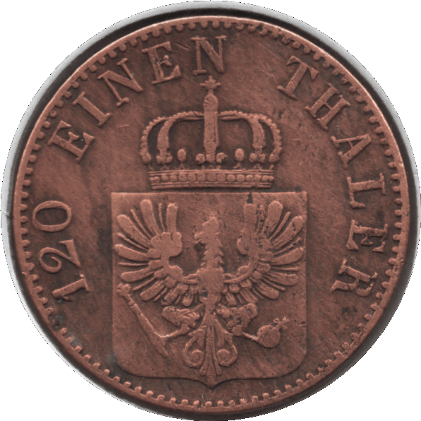 1866A Prussia Kingdom of 3 Pfenninge Coin (AKS# 106 KM# 482 Neum# 17 Schr# 162-188)