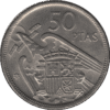 '1957 (1960) Spain 50 Pesetas Coin Full ''PLVS VLTRA'' (KM# 788 Cal# 17 Schn# 36)'