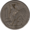 1922 Czechoslovakia 1 Koruna Coin (KM# 4 Schn# 7)