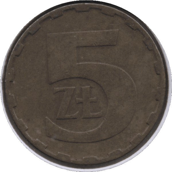 1986MW Poland 5 Zlotys Coin (Y# 81.2 ParM# 222 Fischer Po# OB047)