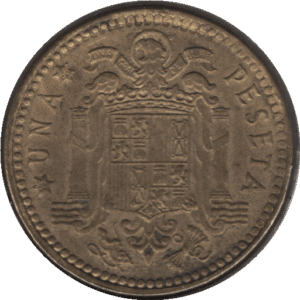 1963 (1966) Spain 1 Peseta Coin Heavy Clash Under Franco (KM# 775 Cal# 93 Schn# 28.1)