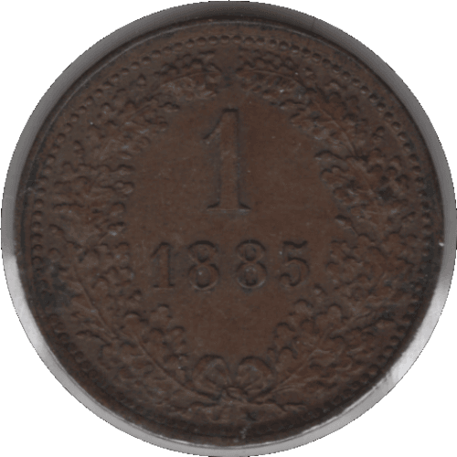 1885 Austrian Empire 1 Kreuzer Coin (KM# 2187)