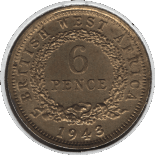1943 British West Africa 6 Pence Coin (KM# 22)