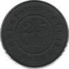1918 Belgium 25 Centimes Coin WWI Issue (KM# 82 Schn# 47)