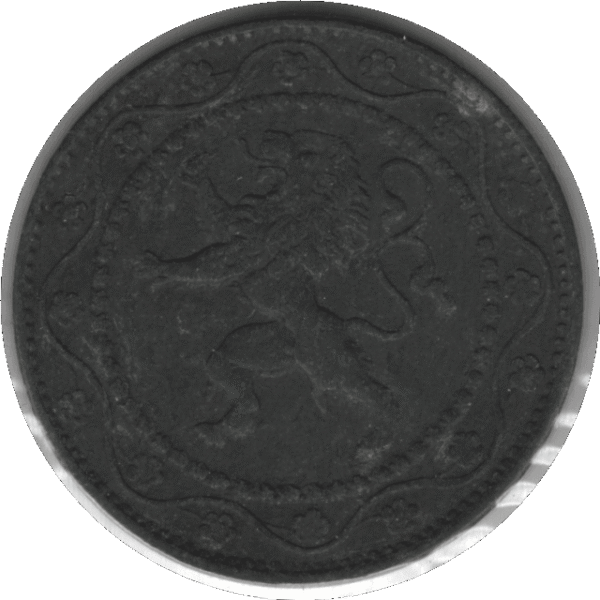 1918 Belgium 25 Centimes Coin WWI Issue (KM# 82 Schn# 47)