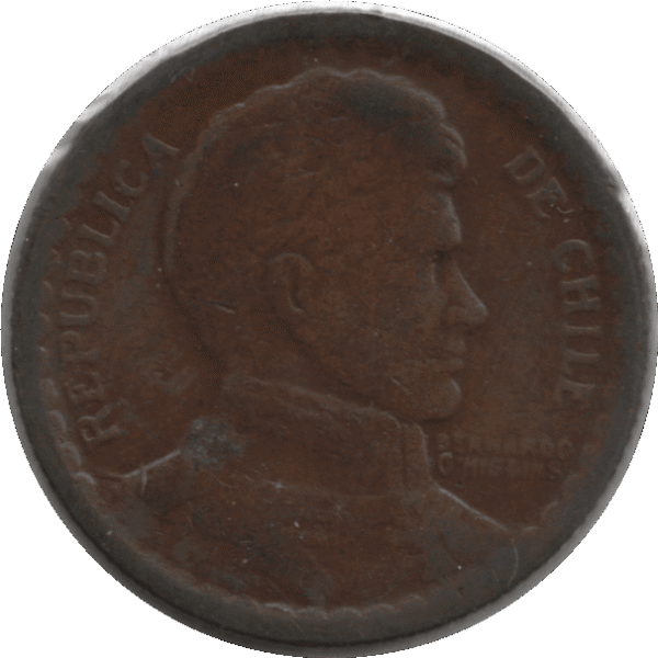 1943 Chile 1 Peso Coin (KM# 179 Schn# 25)