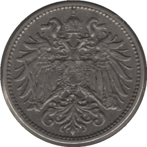1895 Austrian Empire 10 Hellers Coin (KM# 2802 Schn# 5)