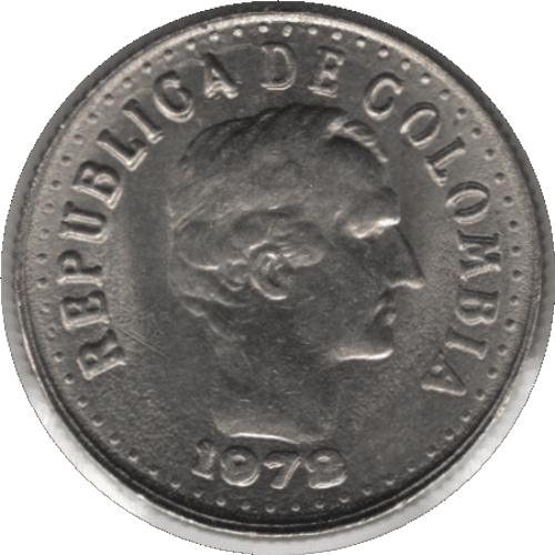 1972 Colombia 10 Centavos Coin Major Die Deterioration (KM# 253 Restrepo# 384)