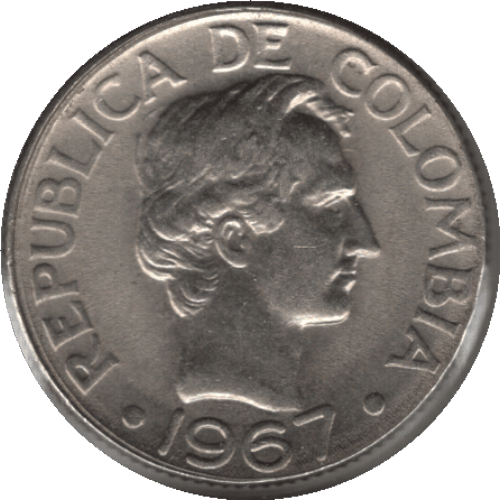 1967 Colombia 10 Centavos Coin (KM# 226 Schn# 10b Restrepo# 382 Hernández# 425-426)