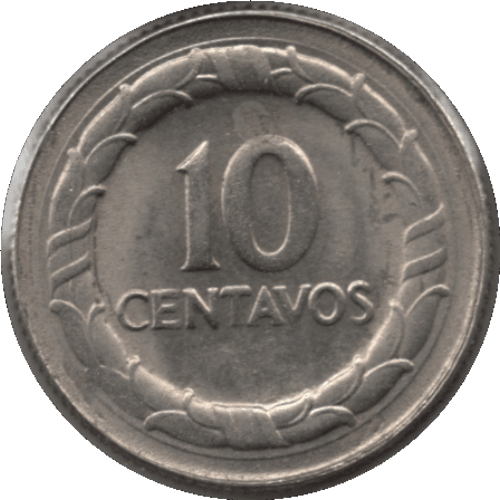 1967 Colombia 10 Centavos Coin (KM# 226 Schn# 10b Restrepo# 382 Hernández# 425-426)