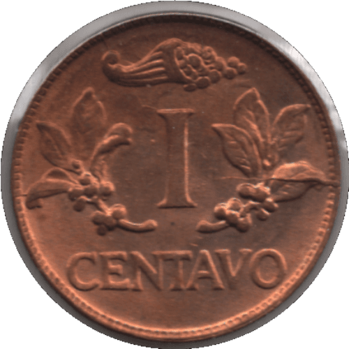 '1970 Colombia 1 Centavo Coin Low ''0'' Terminal Reverse (KM# 205a Hern# 336 Rest# 352)'
