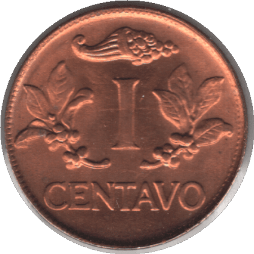 '1967 Colombia 1 Centavo Coin Re Punched ''9'' (KM# 205a Schn# 25a Hern# 336 Rest# 352)'