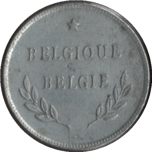 1944 Belgium 2 Francs Coin WWII Issue (KM# 133 Mor# 501 LA# BFM-121 Schn# 95)