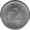 1966 Austria 2 Groschen Coin (KM# 2876 Schn# 64)