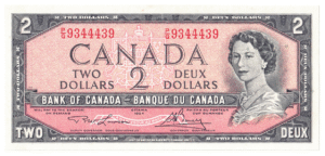 1954  Dollar Bank of Canada THREE DIGIT RADAR P/G Prefix