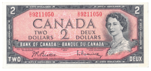 1954  Dollars Bank of Canada D/U Prefix