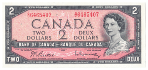 1954  Dollars Bank of Canada G/U Prefix