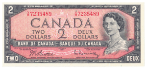 1954  Dollars Bank of Canada Y/R Prefix
