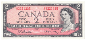 1954  Dollars Bank of Canada Z/U Prefix