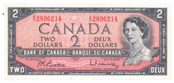 1954  Dollars The Bank of Canada E/U Prefix