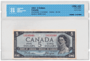 '1954  Dollars The Bank of Canada DEVIL''S FACE CCCS Graded UNC-62'