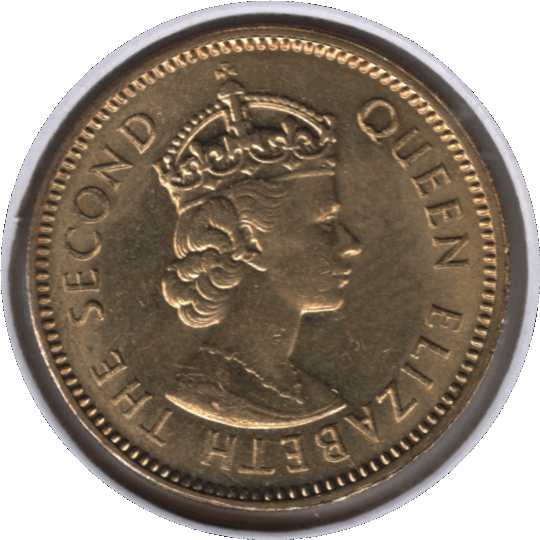 1965 Hong Kong 10 Cents Coin (KM# 28.1 Sch# 20)