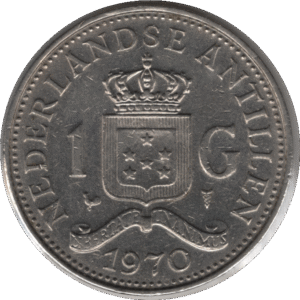 1970 Netherlands Antilles 1 Gulden Coin (KM# 12 Schn# 53)