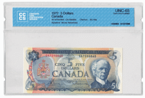 1972  Dollars The Bank of Canada CCCS Graded UNC-65