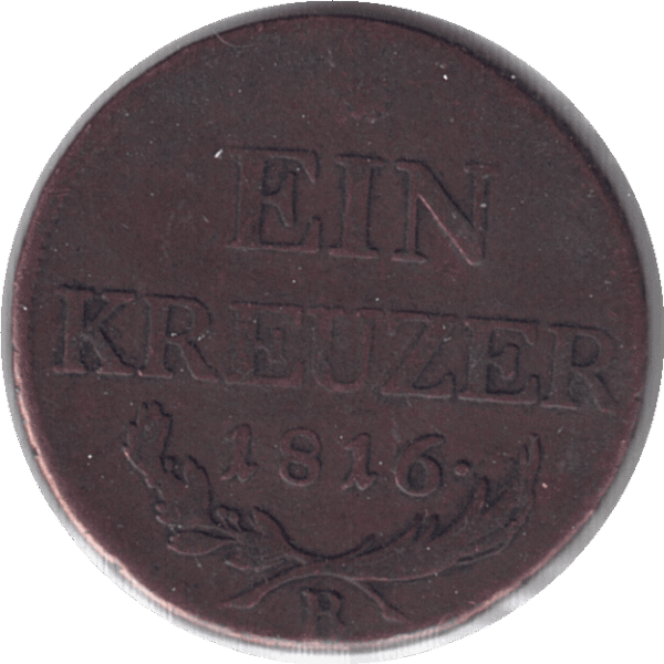 1816 Austrian Empire 1 Kreuzer Coin (KM# 2113)