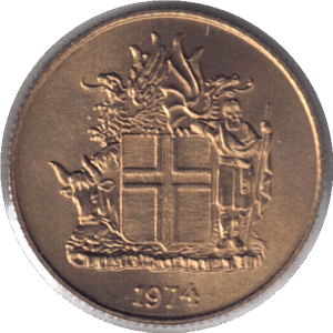 1974 Iceland 1 Króna Coin (KM# 12a Schön# 16a SIEG# 25)