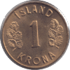 1974 Iceland 1 Króna Coin (KM# 12a Schön# 16a SIEG# 25)