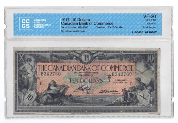 1917  Dollars The Canadian Bank of Commerce Small Signature CCCS VF-20
