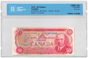 1975  Dollars The Bank of Canada CCCS Graded UNC-62