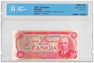 1975  Dollars The Bank of Canada CCCS Graded UNC-65