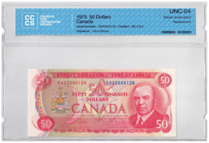 1975  Dollars The Bank of Canada REPLACEMENT CCCS Graded UNC-64