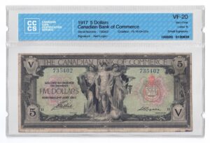 1917  Dollars The Canadian Bank of Commerce Small Signature CCCS VF-20