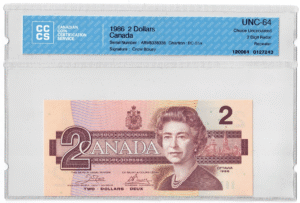 1986  Dollars The Bank of Canada TWO DIGIT RADAR CCCS Graded UNC-64