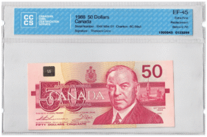 1988  Dollars The Bank of Canada REPLACEMENT CCCS Graded EF-45