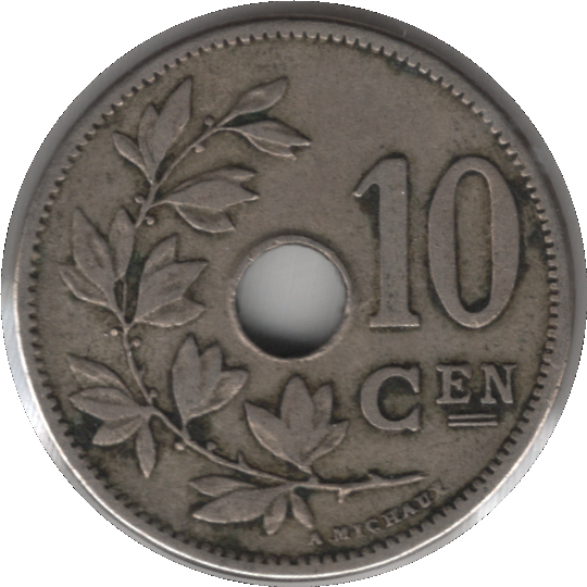 Belgium 1905 10 Centimes Coin Dutch Text (KM# 53 Schn# 12)
