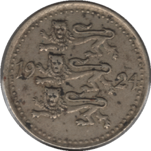 Estonia 1924 1 Mark Coin (KM# 1a)