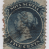 1860 SC#10 Nova Scotia Queen Victoria 5 Cent Stamp F Used