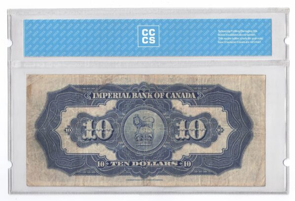 1923  Dollars The Imperial Bank of Canada 3 Digit Radar Banknote CCCS Graded VF-20