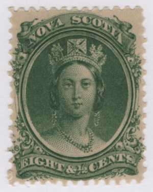 1860 SC#11 Nova Scotia Queen Victoria 8 1/2 Cent Stamp VF Mint Hinged