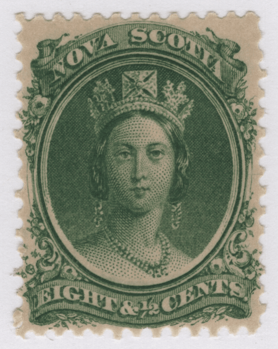 1860 SC#11 Nova Scotia Queen Victoria 8 1/2 Cent Stamp VF Mint Hinged