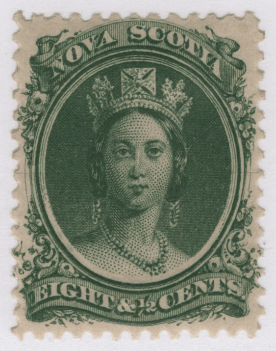 1860 SC#11 Nova Scotia Queen Victoria 8 1/2 Cent Stamp VF Mint Hinged