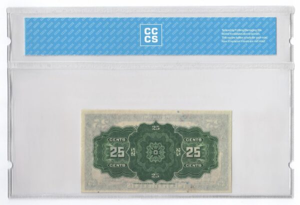 1923 25 Cents The Dominion of Canada Banknote CCCS Graded AU-50