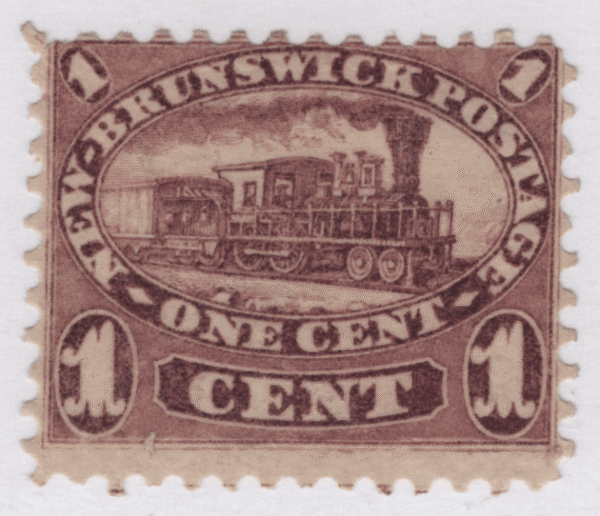 1860 SC#6 New Brunswick Locomotive 1 Cent Stamp F Mint Hinged Gum