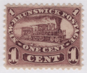 1860 SC#6 New Brunswick Locomotive 1 Cent Stamp VF Mint Hinged No Gum